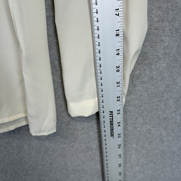 San Andre 1993 Womens Vintage Blouse Size 6 Lace Neck White Long Sleeve - Picture 8 of 16